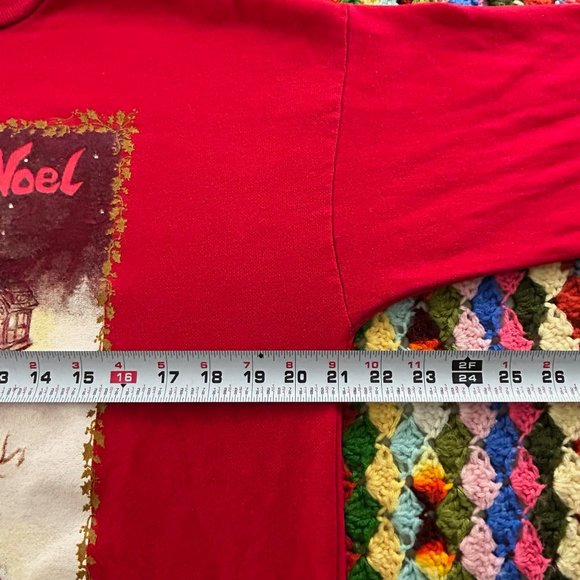 Vintage 90s Christmas Holiday Noel Soft Crewneck Noel Baby Santa Puppy R… - Picture 9 of 12